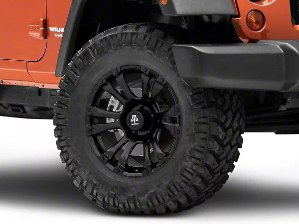 Mammoth Madness Matte Black Wheel; 18×9; -6mm Offset (07-18 Jeep Wrangler JK)