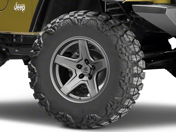 Mammoth Boulder Charcoal Wheel; 17×9; -6mm Offset (97-06 Jeep Wrangler TJ)